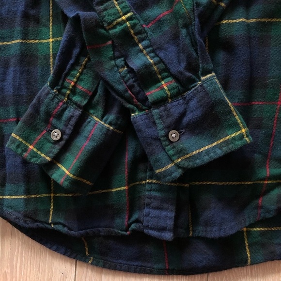 Uniqlo Plaid Flannel Button Up Shirt in Navy & Green Size S - Picture 6 of 11